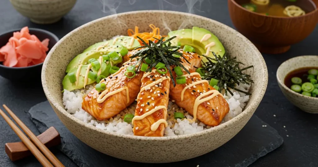 salmon rice bowl recipe