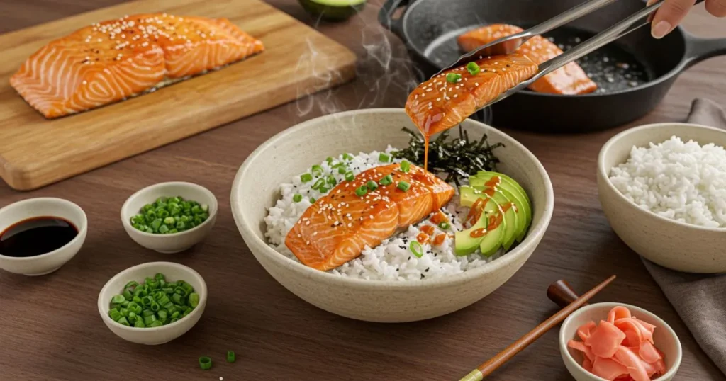 salmon rice bowl recipe