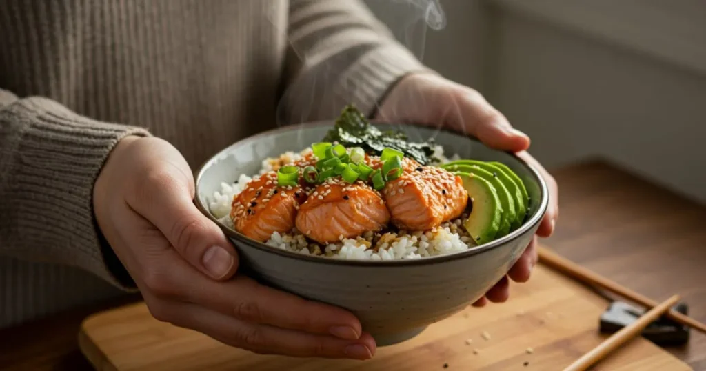 salmon rice bowl recipe