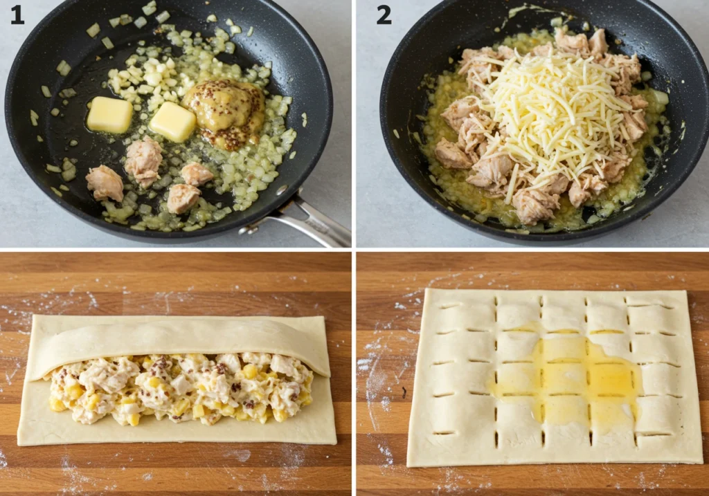 chicken and cheese jalousie recipe