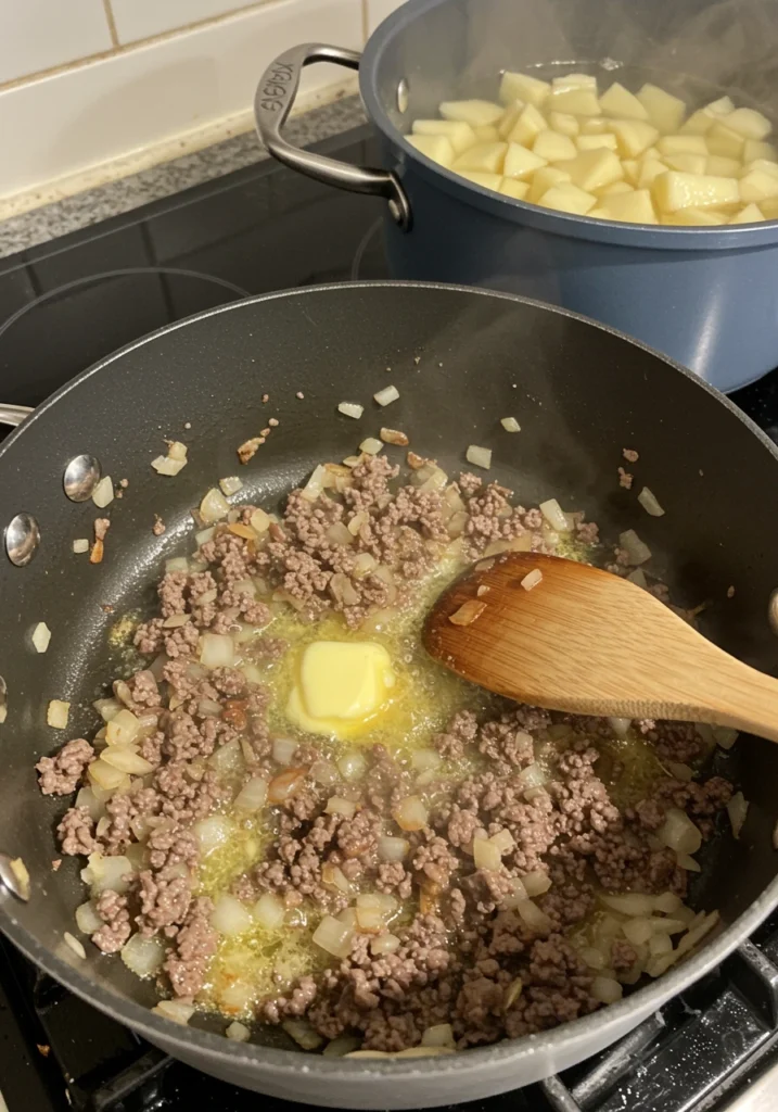 chipped beef flour dumplings potatoes 