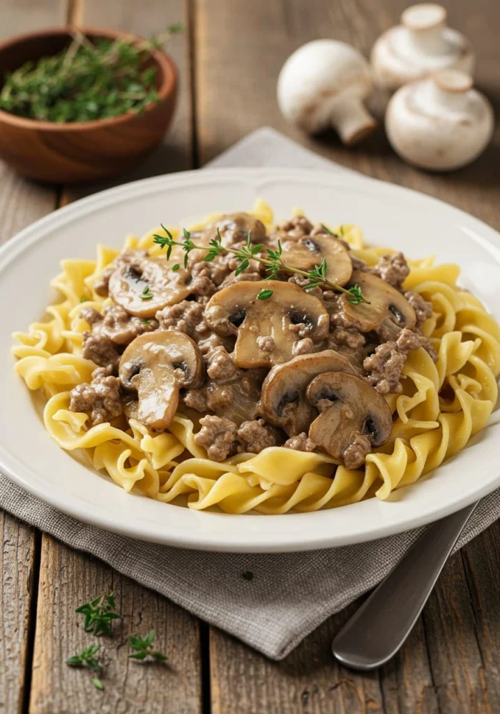 Ground Beef Stroganoff Pasta