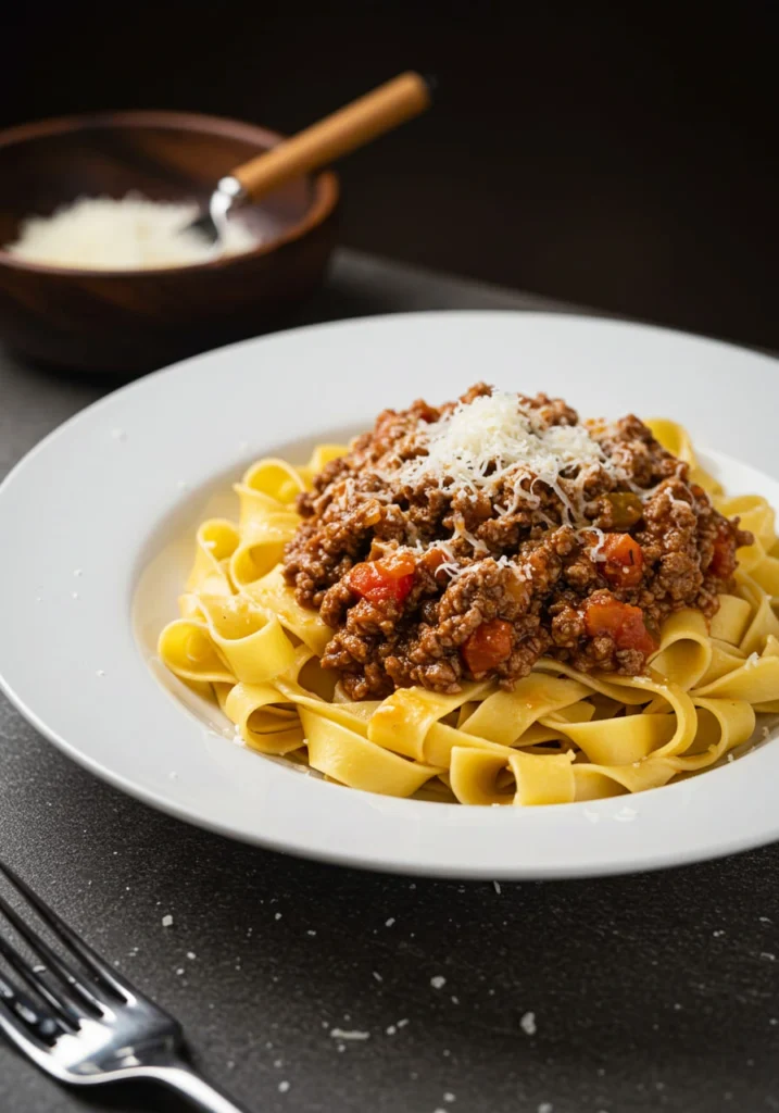 Ground Beef Bolognese (No Tomato Sauce)