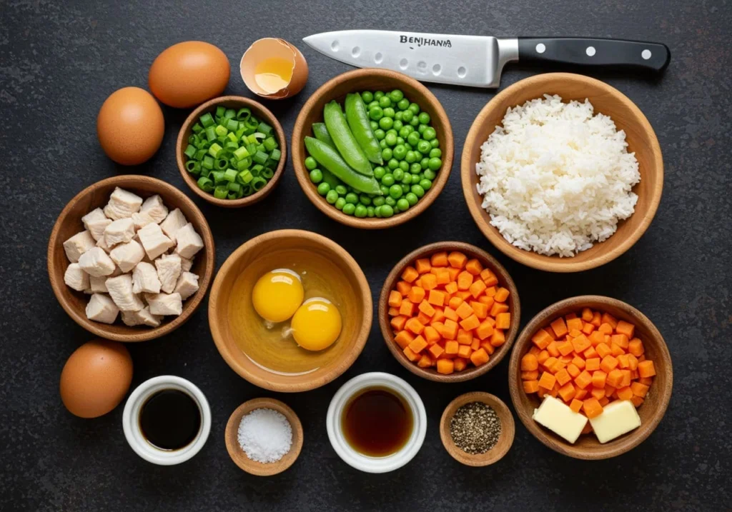 Ingredients for Benihana Chicken Fried Rice Recipe